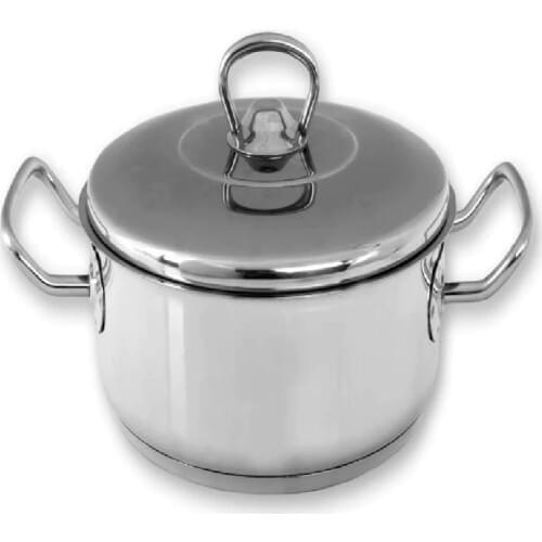 Cookware Stainless Steel Short 22 cm 2,4 Lt. Turkish Made 18/10 Cr-Ni