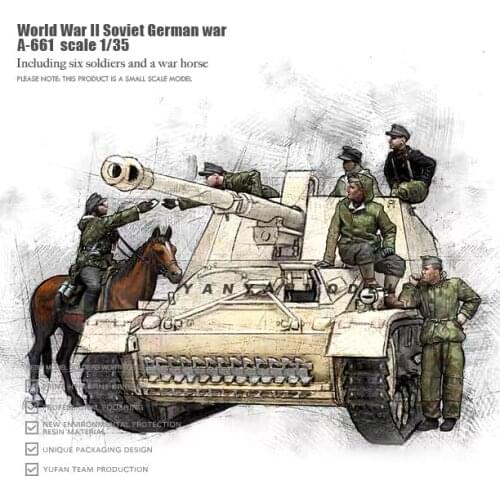 1/35 Resin soldier model kits DIY figure self-assembled (6 soldiers without tanks)A-661