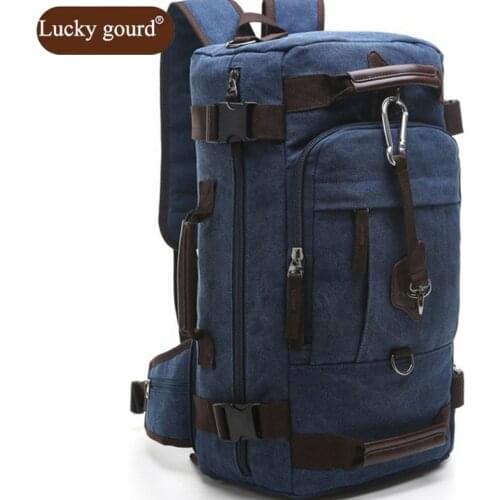 OURCIAO Fashion Casual Mens Backpack Large Capacity Women Travel Bag Multi-function Computer Bags Canvas Backpacks 2020