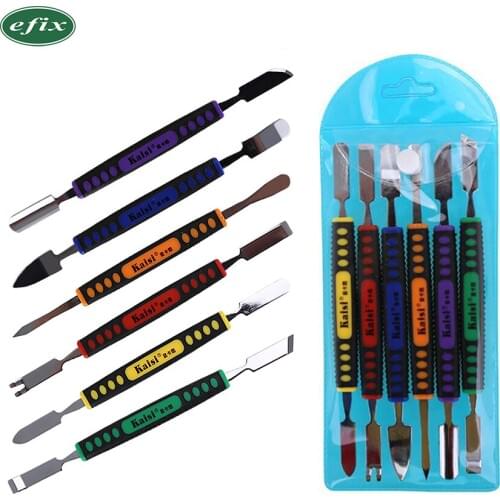 6pcs/Lot Dual Ends Metal Spudger Set for iPhone iPad Tablet Mobile Phone Prying Opening Repair Tool Kit Hand Tool Set