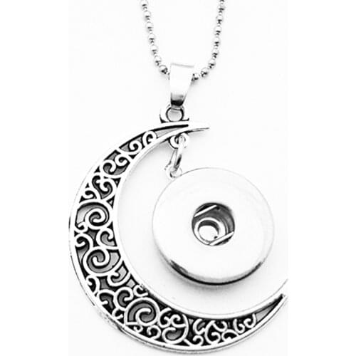 Newe MOON snap button jewelry necklace EA110 (fit 18mm 20mm snaps)