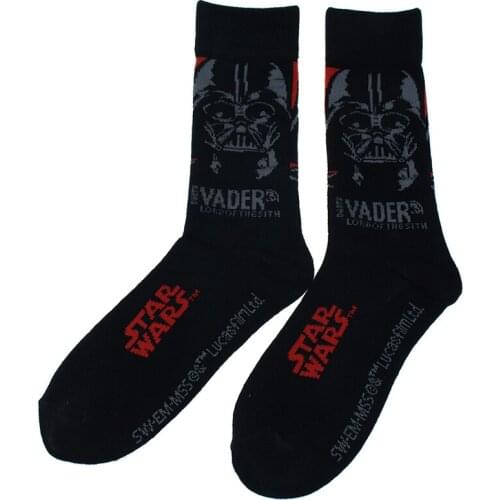 2019 Japanese Spring and Autumn New Europe and the United States cartoon star war men and women short socks black warrior person