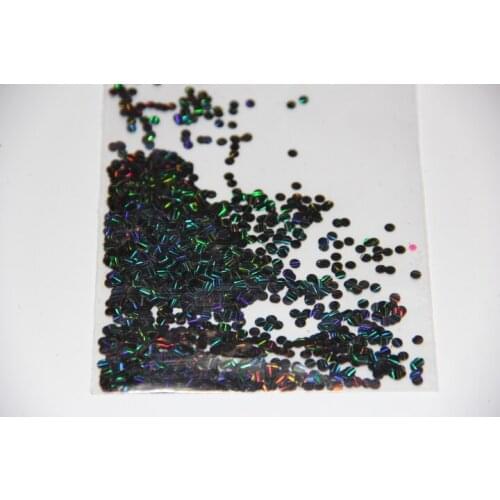 New Arrived 3mm Black Holographic 3D Effect Round Nail Art Glitter Spangles Sequins Dots for Nail Art and DIY decoration