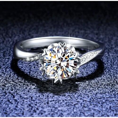 Heart Twist Diamond Engagement Rings 1 Carat D Color Moissanite 14k White Gold 925 Sterling Silver Wedding Rings For Women Girls