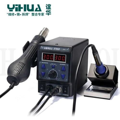 YIHUA 8786D Soldering Station Digital Display Hot Air Heat Gun Welding Station BGA Rework Station Soldering Iron Station