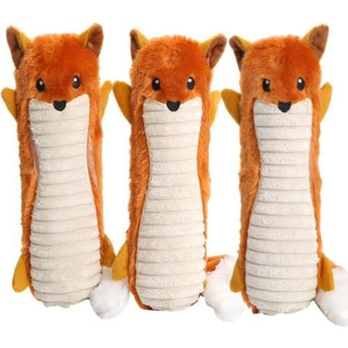 Plush Dog Toys For Small Large Dogs Cute Squirrel Shape Pet Puppy Squeaky Chew Bite Resistant Toy Pets Interactive Accessories
