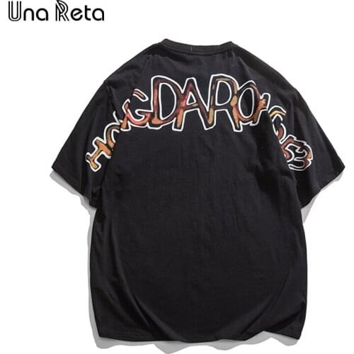 Una Reta Tshirts Casual Harajuku Men Summer Graffiti Print Short Sleeve T-Shirts Cotton Loose Streetwear New Hip Hop Tees Tops