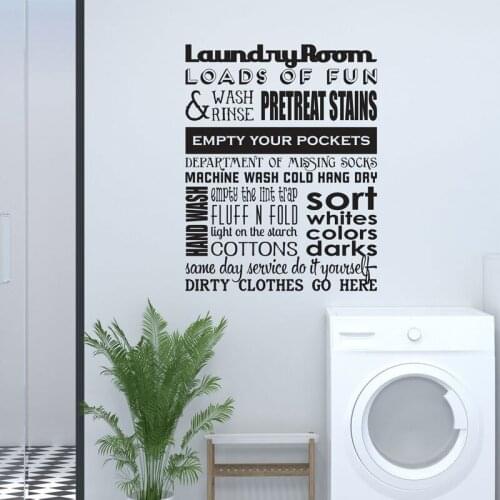 Laundry Room Quotes Wall Sticker Vinyl Home Decor Interior Perfect for Above Washer & Dryer Decals Housewarming Gift Murals 4832