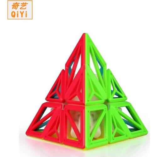 QiYi DNA Pyramid Cube Stickerless 3x3 Magic Puzzle Speed Cubes professional Cube 3x3x3 Educational Toys For Children Gift