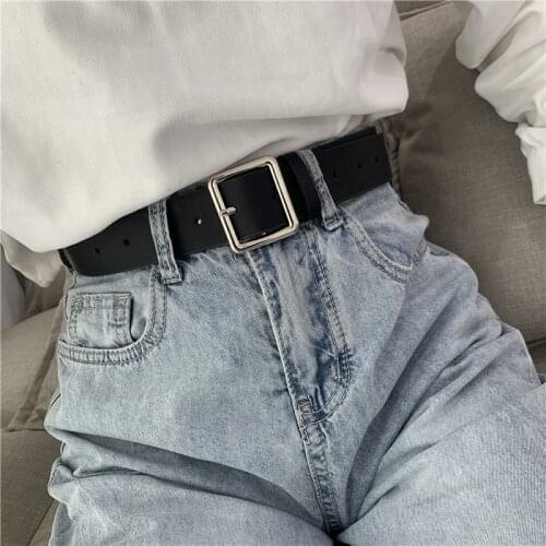 Jeans Leather Belt Female Fancy Waist Belts For Women Simple Ceinture Femme Luxury Cinturon Mujer Womens Strap Waistband