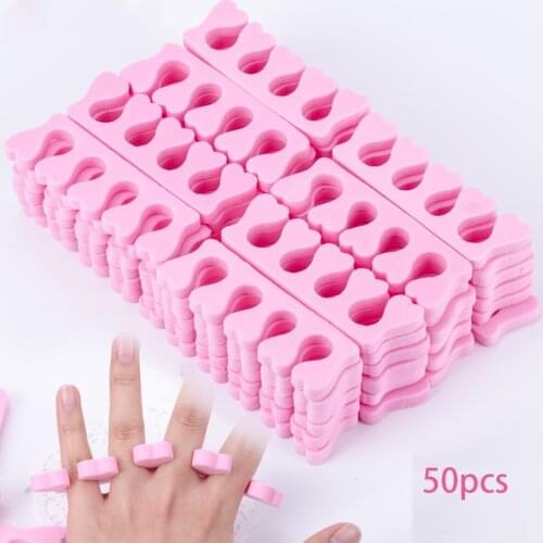 Pink 200pcs Nail Art Toe Separators Nail Art Finger Separators Soft Foam Toe Stretcher For Toe & Finger Relaxing Holding