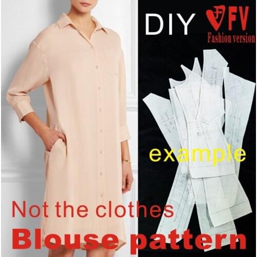 Falling Shoulder Loose Mid-length Style Mid-sleeve Big Shirt Garment Sewing Design Drawing 1:1 Physical Pattern BCY-37