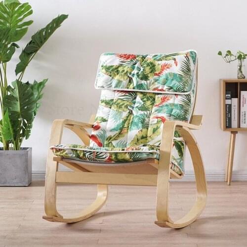 Nordic Boang Rocking Chair Lazy Sofa Balcony Chair Lounge Chair Pregnant Woman Recliner Adult Home Armchair Small Size