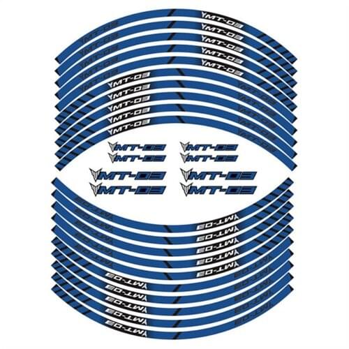 For YAMAHA MT-03 mt03 Logo Motorcycle Wheel Tire Custom Sticker Reflective Stripe Tape Moto Wheels Full Coverage Decal Stickers