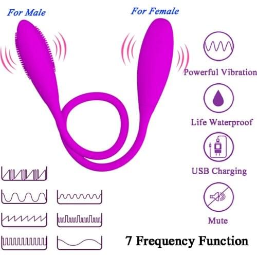 USB Rechargeable Silicone Double-end Vaginal Anal Nipple Dildo Vibrator Clitorial Stimulation Adult Sex Toys Female Masturbator