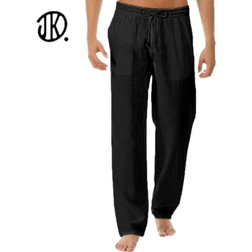 Spring Men Oversized Pant Homewear Breathable Drawstring Loose Slacks For Male Casual Ultra-thin Trousers Cotton Linen Man Pants