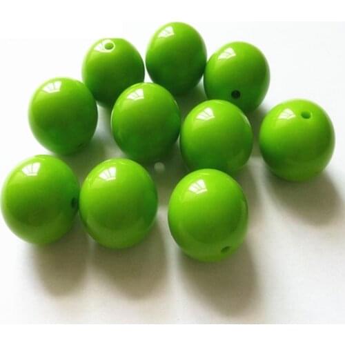 Choose size) 6mm/8mm/10mm/12mm/14mm/16mm/18mm/25mm lime green color Gumball Bubblegum Acrylic Solid Beads for Necklace Jewelry