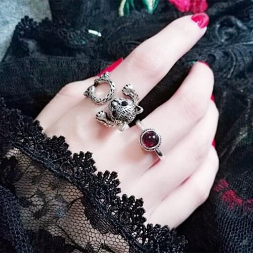 DreamySky 2018 Drop Shipping Silver Color Cat Rings For Women Finger Ring