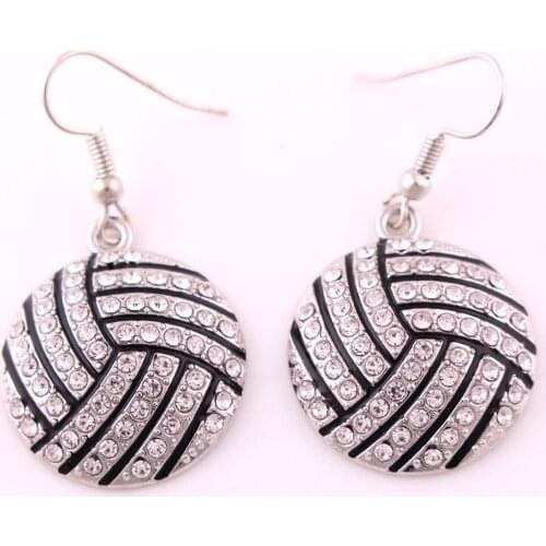 Women 's Earrings Jewelry Sports Style Vollryball Shape With Sparkling Crystals Ball Zinc Alloy Provide Dropshipping
