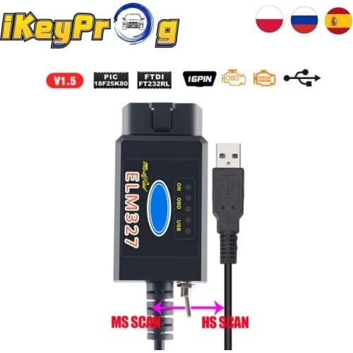 10Pcs ELM327 FOR SCAN USB/BT HS CAN and MS CAN With Switch Code Scanner Super Mini ELM327 V1.5 Bluetooth ELM327 USB