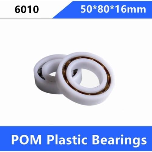10pcs/lot 6010 50×80×16 mm POM plastic Deep groove ball bearing Glass balls Nylon Cage 50*80*16mm