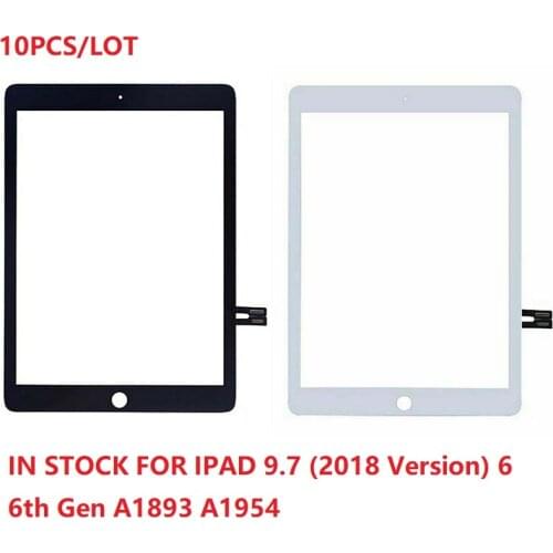 10PCS/LOT For iPad 9.7 (2018 Version) 6 6th Gen A1893 A1954 Touch Panel Outer Front Screen Replacement Digitizer Sensor Glass