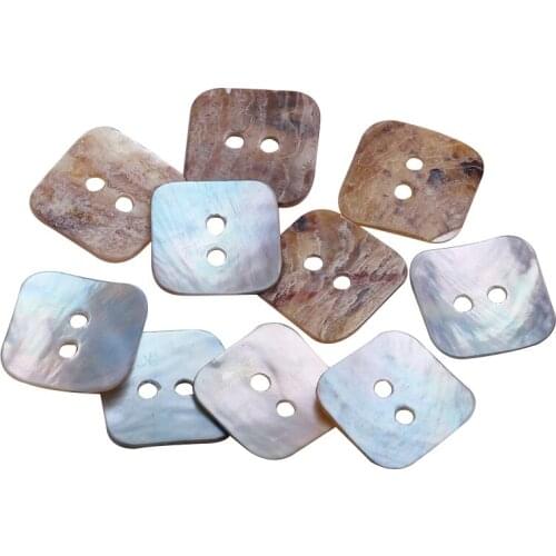 100PCS Square shape Mother of Pearl Shell Craft Buttons 13x13mm FASHION