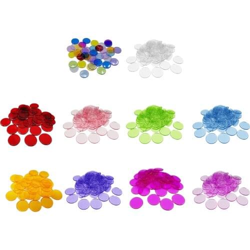 100pcs Multi Colors Plastic Poker Chips Coins Casino Bingo Markers Supply Fun Family Club Carnival Bingo Game Accessories
