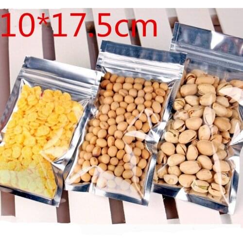 10x17.5cm Plastic Aluminum Foil Package Packing Mylar Bag Self Sealing ZIpper Zip Lock Packaging Bag