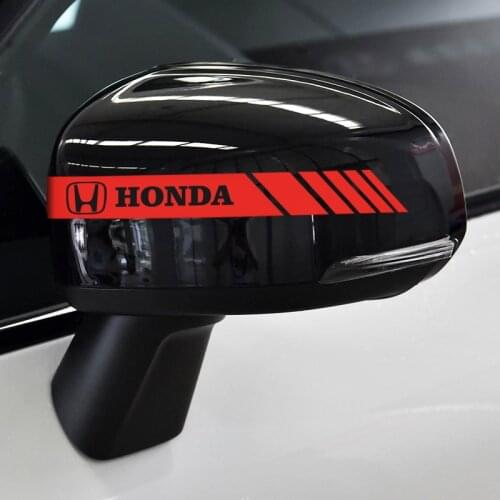 2Pcs/Lot Car Rearview Mirror Stickers Stripe Car Reflective Rearview Mirror Decal for Honda TYPER Civic XR-V Auto Body Styling