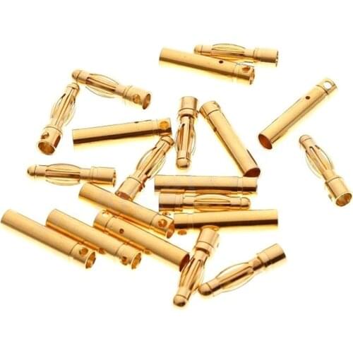 20pcs/lot 4.0mm 4mm Gold Bullet Connector for RC battery ESC (10 pair)