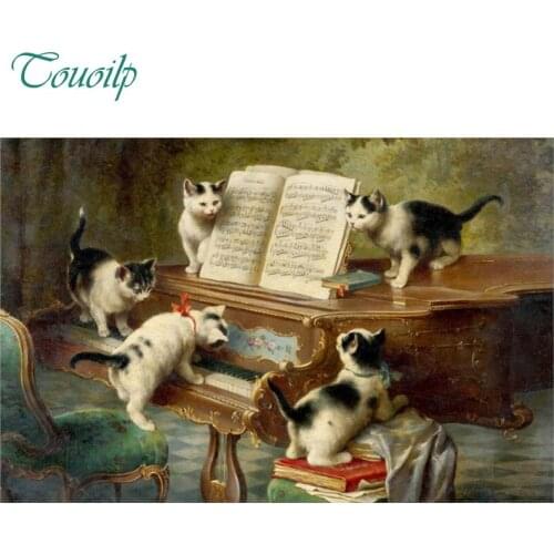 2018 diamant stickerei 5D DIY diamant Malerei animal Dekoration 5D Handarbeiten diamant Mosaik Cat piano round