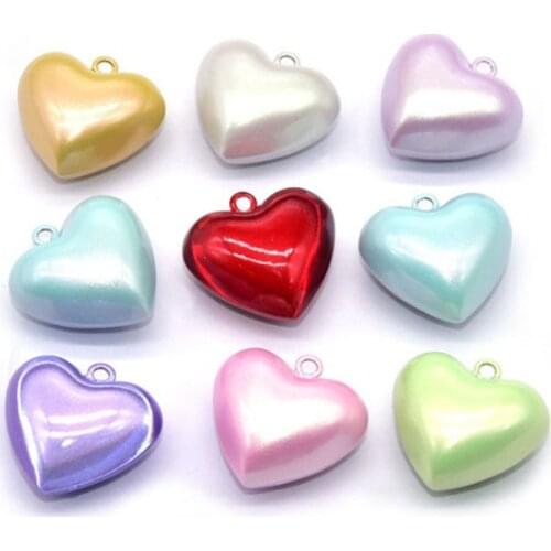5pcs Heart Shape Close Twinkle Jingle Bells Good Luck Charm Pendant Festival Holiday Jewelry Craft Findings