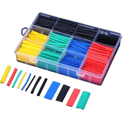 530 Pcs Heat Shrink Tubing InsulationTubing Assortment Electronic Polyolefin Wire Cable Sleeve Kit Heat Shrink Tubes Boxed