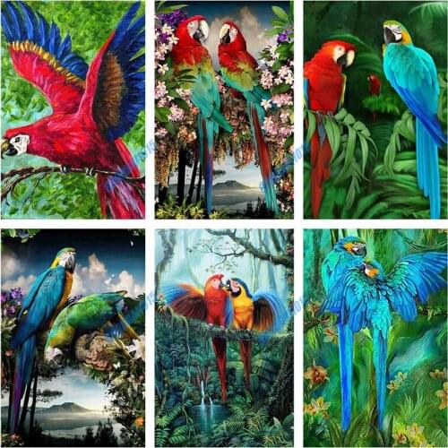 5D Diamond Painting Parrot Diamond Embroidery Full Square Round Drill Cross Stitch Kits Animal Mosaic Diy Home Decor Art