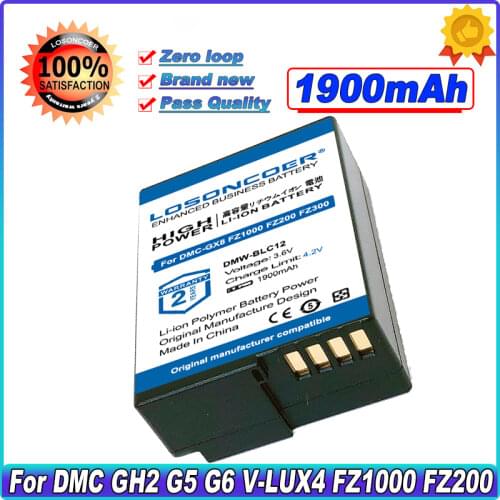 1900mAh DMW-BLC12 BLC12E BLC12 BP DC12 DC12U BP-DC12 Battery For Panasonic DMC GH2 G5 G6 G7 V-LUX4 DMC-GH2 FZ1000 FZ200 FZ300