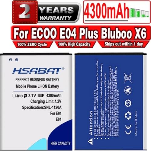 HSABAT 4300mAh E04 Battery for ECOO E04 / ECOO E04 Plus Bluboo X6 Mobile Phone Batteries