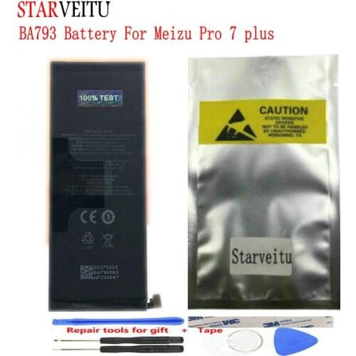 STARVEITU BA793 Battery for MEIZU Pro 7 Plus M793H M793Q M793M Mobile Phone Rechargeable Li-Ion Bateria 3510mAh Repair Tools