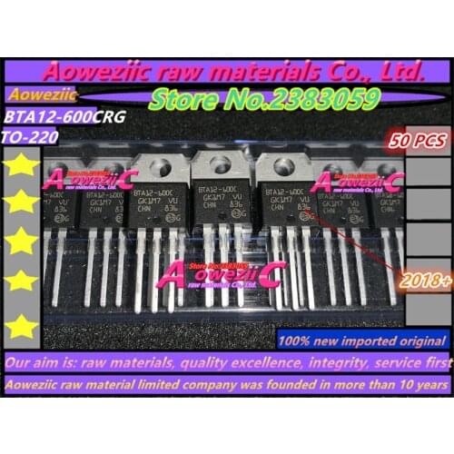 Aoweziic 2018+ 50 PCS 100% new imported original BTA12-600CRG BTA12-600C TO-220 triac 12A 600V