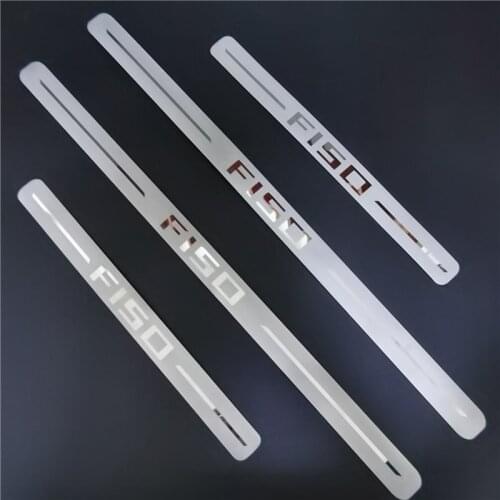 Car Accessories For Ford F-150 F150 2018 2019 2020 2021 Door Sill Scuff Plate Guard Exterior Threshold Bar Pedal Styling Sticker