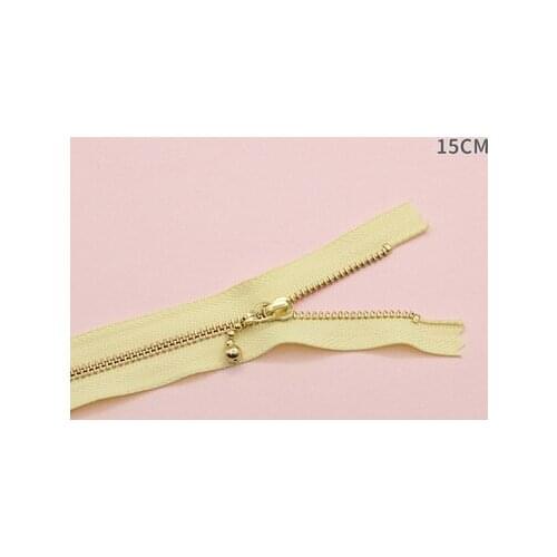 Free shipping 10pcs/lot Yellow 15cm gold teeth zipper metal zipper water head diy craft bag zipper closed end zipper