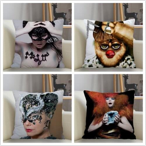 Musife Bjork Pillowcase Custom Square Pillow Cover Case Zipper Pillowcase 35*35,40*40,45*45cm Drop Shipping