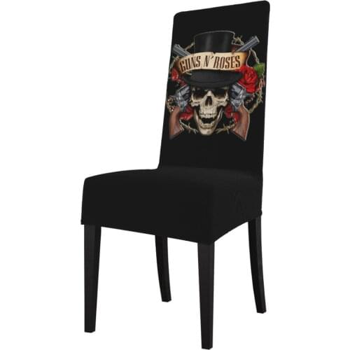 American Rock Band Guns And Roses Chair Cover Stretch Home Dining Elastic Chair Cover Multifunctional Chair Cases Universal Size