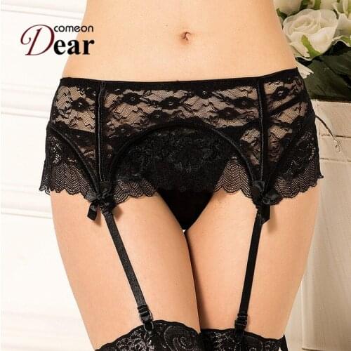 Comeondear Hot Selling Garter Set Suspender Belts Giarrettiera Sposa Exotic Apparel PB5129 Red Black Sexy Lace Wedding Garter