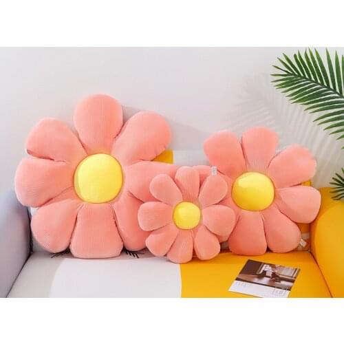 Cute Beautiful Flower Plush Throw Pillow Sofa Mat Home Decorative Soft Stuffed Doll Chair Cushion Kids Lovers Birthday Gifts