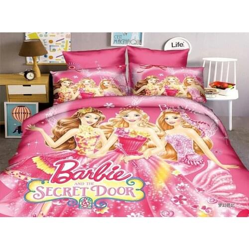 Disney Barbie Bella Princess Rapunzel Girls Bedding Set Kids Gift Duvet Cover Bed Sheet Pillowcase Twin Single Drop Shipping