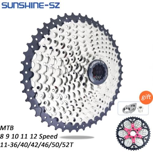 SUNSHINE Mountain Bike 8 9 10 11 12 Speed Cassette Velocidade Bicycle MTB Freewheel Sprocket 36T 40T 42T 46T 50T 52T for SHIMANO