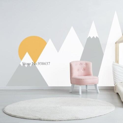 Mountains Wall Sticker Decal Nursery For Kids Room Woodland Covering Sun Corner Decor Custom Self Adhesive BB865