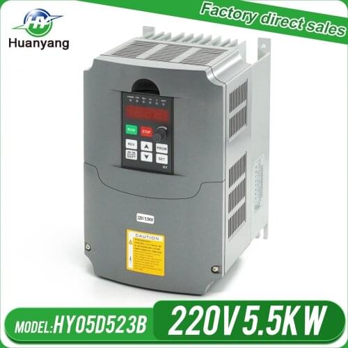 New HUANYANG inverters high quality 5.5KW 220V 20A VARIABLE FREQUENCY DRIVE INVERTER VFD factory direct sales free shipping