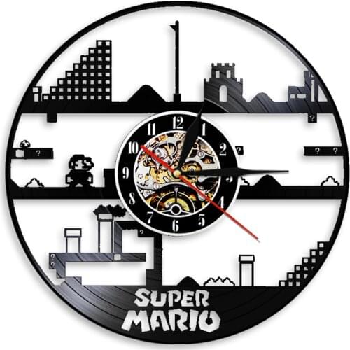 Video Classic Retro Game Wall Clock Vintage Vinyl Record 3D Wall Watches Time Clocks Creative Handmade Gift Idea For Game Lover